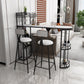 White Stone Glam Indoor Bar Dining Table Iron Double Pedestal Bistro Table with Wine Rack Clearhalo 'Bar Furniture' 'Bar Tables' 'bar_tables' 'furn' 'furn_bar_tables' 'Furniture' 'furniture_bar_tables' 'Kitchen & Dining Furniture' 'kitchen&dining_furn' 'kitchen' 4257976