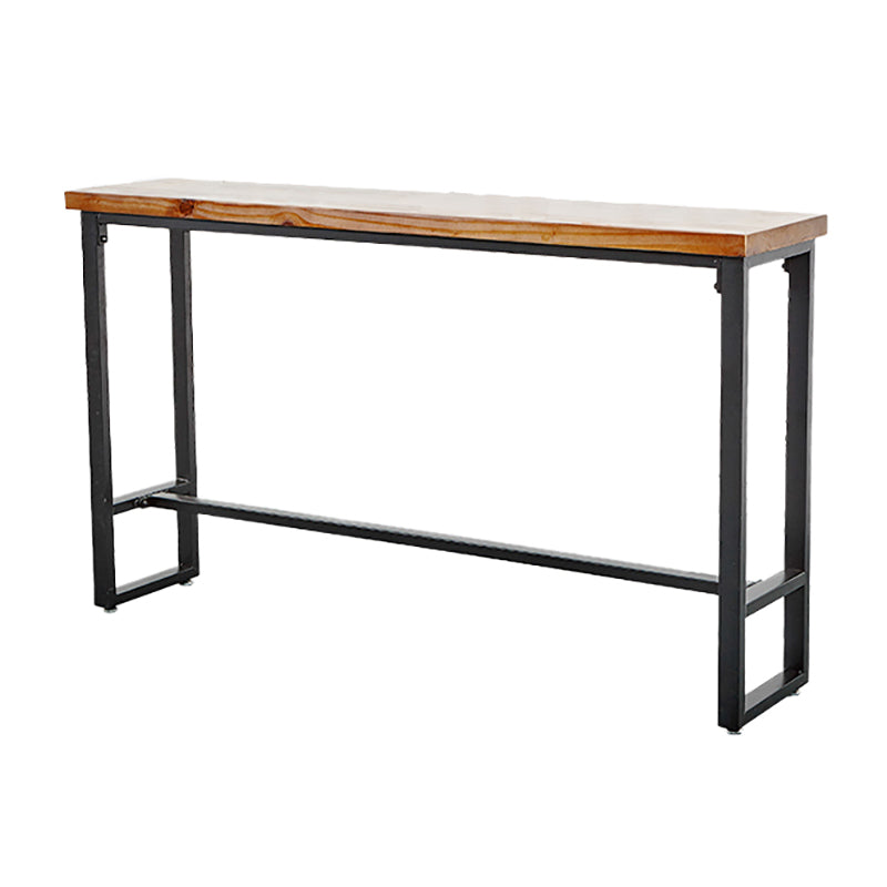 Industrial Rectangle Indoor Bar Dining Table Brown Pine Bistro Table Fixed Table Without Sideboard Without Chairs Clearhalo 'Bar Furniture' 'Bar Tables' 'bar_tables' 'furn' 'furn_bar_tables' 'Furniture' 'furniture_bar_tables' 'Kitchen & Dining Furniture' 'kitchen&dining_furn' 'kitchen' 4258012