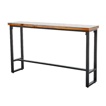 Industrial Rectangle Indoor Bar Dining Table Brown Pine Bistro Table Fixed Table Without Sideboard Without Chairs Clearhalo 'Bar Furniture' 'Bar Tables' 'bar_tables' 'furn' 'furn_bar_tables' 'Furniture' 'furniture_bar_tables' 'Kitchen & Dining Furniture' 'kitchen&dining_furn' 'kitchen' 4258012