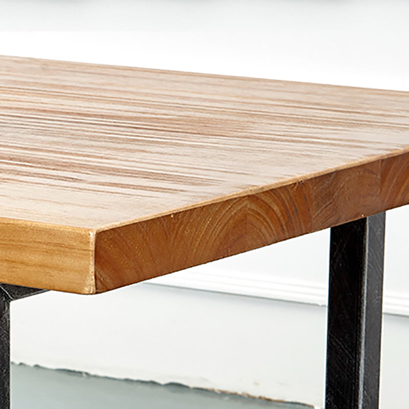 Industrial Rectangle Indoor Bar Dining Table Brown Pine Bistro Table Fixed Table Clearhalo 'Bar Furniture' 'Bar Tables' 'bar_tables' 'furn' 'furn_bar_tables' 'Furniture' 'furniture_bar_tables' 'Kitchen & Dining Furniture' 'kitchen&dining_furn' 'kitchen' 4258013