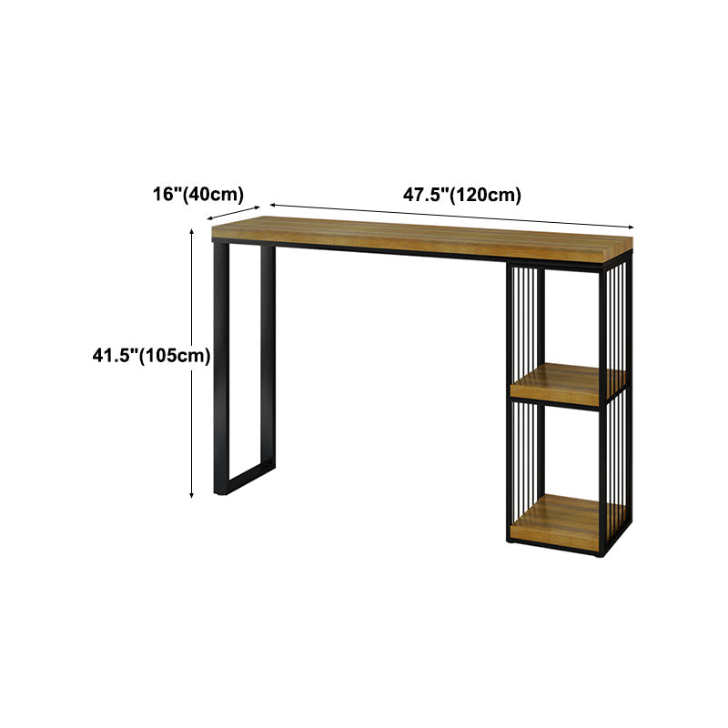 Industrial Rectangle Indoor Bar Dining Table Brown Pine Bistro Table Fixed Table Clearhalo 'Bar Furniture' 'Bar Tables' 'bar_tables' 'furn' 'furn_bar_tables' 'Furniture' 'furniture_bar_tables' 'Kitchen & Dining Furniture' 'kitchen&dining_furn' 'kitchen' 4258023
