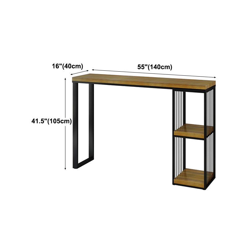 Industrial Rectangle Indoor Bar Dining Table Brown Pine Bistro Table Fixed Table Clearhalo 'Bar Furniture' 'Bar Tables' 'bar_tables' 'furn' 'furn_bar_tables' 'Furniture' 'furniture_bar_tables' 'Kitchen & Dining Furniture' 'kitchen&dining_furn' 'kitchen' 4258024