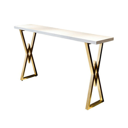 Nordic White Wood Bar Table 42-inch Height Pub Table for Kitchen Living Room Without Chairs Clearhalo 'Bar Furniture' 'Bar Tables' 'bar_tables' 'furn' 'furn_bar_tables' 'Furniture' 'furniture_bar_tables' 'Kitchen & Dining Furniture' 'kitchen&dining_furn' 'kitchen' 4258095