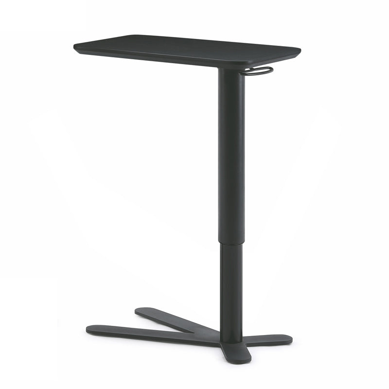 Industrial Metal Bar Table 23"x13" Rectangle Top Indoor Adjustable Height Bistro Table 23.6"L x 13.8"W x 39.4"H Black Without Chairs Clearhalo 'Bar Furniture' 'Bar Tables' 'bar_tables' 'furn' 'furn_bar_tables' 'Furniture' 'furniture_bar_tables' 'Kitchen & Dining Furniture' 'kitchen&dining_furn' 'kitchen' 4258115