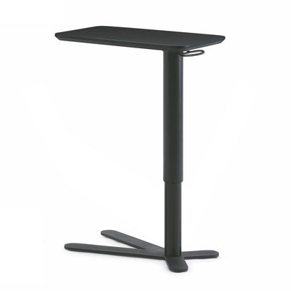 Industrial Metal Bar Table 23"x13" Rectangle Top Indoor Adjustable Height Bistro Table 23.6"L x 13.8"W x 39.4"H Black Without Chairs Clearhalo 'Bar Furniture' 'Bar Tables' 'bar_tables' 'furn' 'furn_bar_tables' 'Furniture' 'furniture_bar_tables' 'Kitchen & Dining Furniture' 'kitchen&dining_furn' 'kitchen' 4258115
