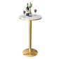 Glam Style Iron Bar Table Round Top Indoor Pedestal Bistro Table - 21"W x 41"H White Without Chairs Clearhalo 'Bar Furniture' 'Bar Tables' 'bar_tables' 'furn' 'furn_bar_tables' 'Furniture' 'furniture_bar_tables' 'Kitchen & Dining Furniture' 'kitchen&dining_furn' 'kitchen' 4258155