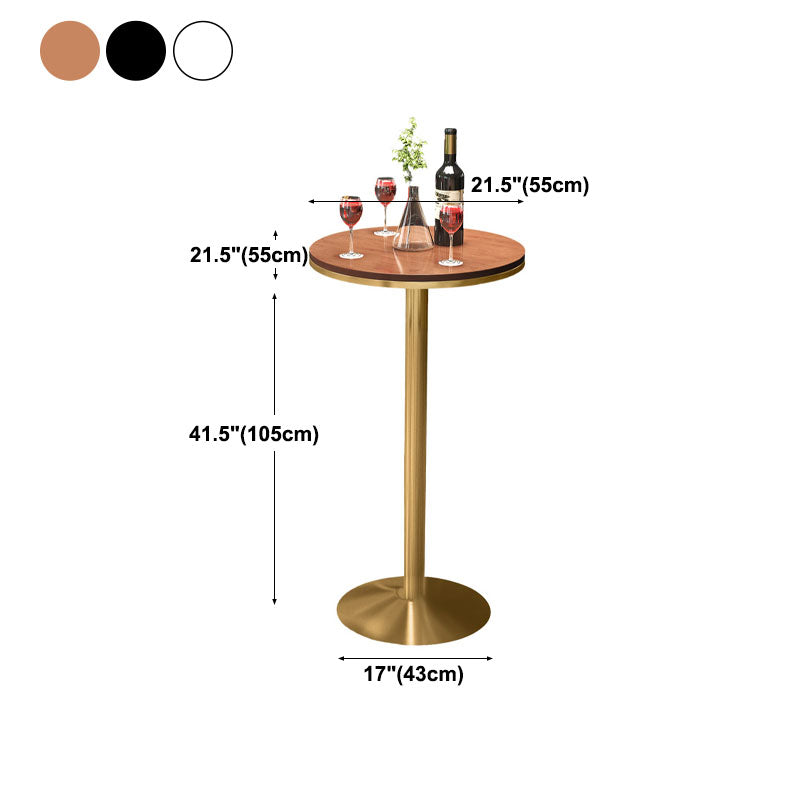 Glam Style Iron Bar Table Round Top Indoor Pedestal Bistro Table - 21"W x 41"H Clearhalo 'Bar Furniture' 'Bar Tables' 'bar_tables' 'furn' 'furn_bar_tables' 'Furniture' 'furniture_bar_tables' 'Kitchen & Dining Furniture' 'kitchen&dining_furn' 'kitchen' 4258168