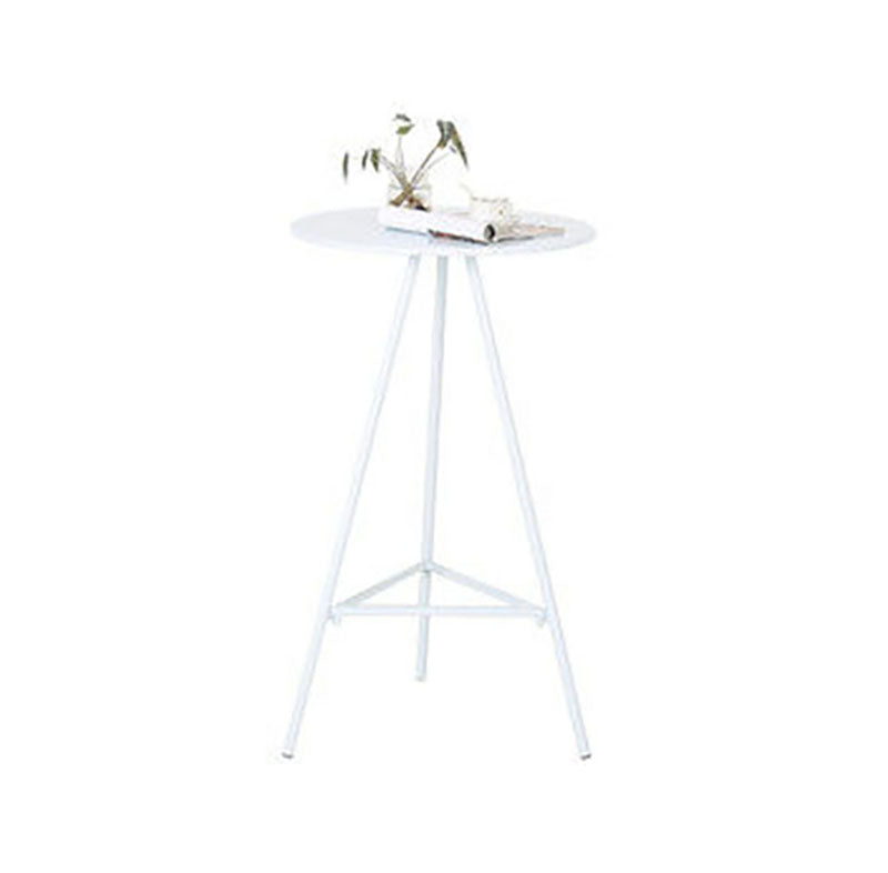 Industrial Style Iron Bar Table 23.62" Round Top Indoor Table with 3 Legs White Without Chairs Clearhalo 'Bar Furniture' 'Bar Tables' 'bar_tables' 'furn' 'furn_bar_tables' 'Furniture' 'furniture_bar_tables' 'Kitchen & Dining Furniture' 'kitchen&dining_furn' 'kitchen' 4258170