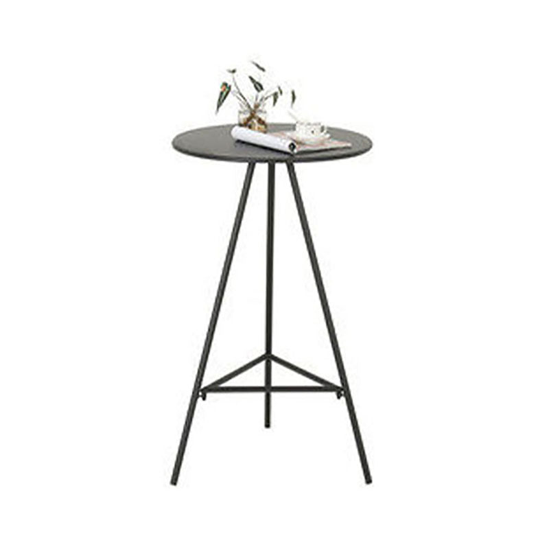 Industrial Style Iron Bar Table 23.62" Round Top Indoor Table with 3 Legs Black Without Chairs Clearhalo 'Bar Furniture' 'Bar Tables' 'bar_tables' 'furn' 'furn_bar_tables' 'Furniture' 'furniture_bar_tables' 'Kitchen & Dining Furniture' 'kitchen&dining_furn' 'kitchen' 4258174