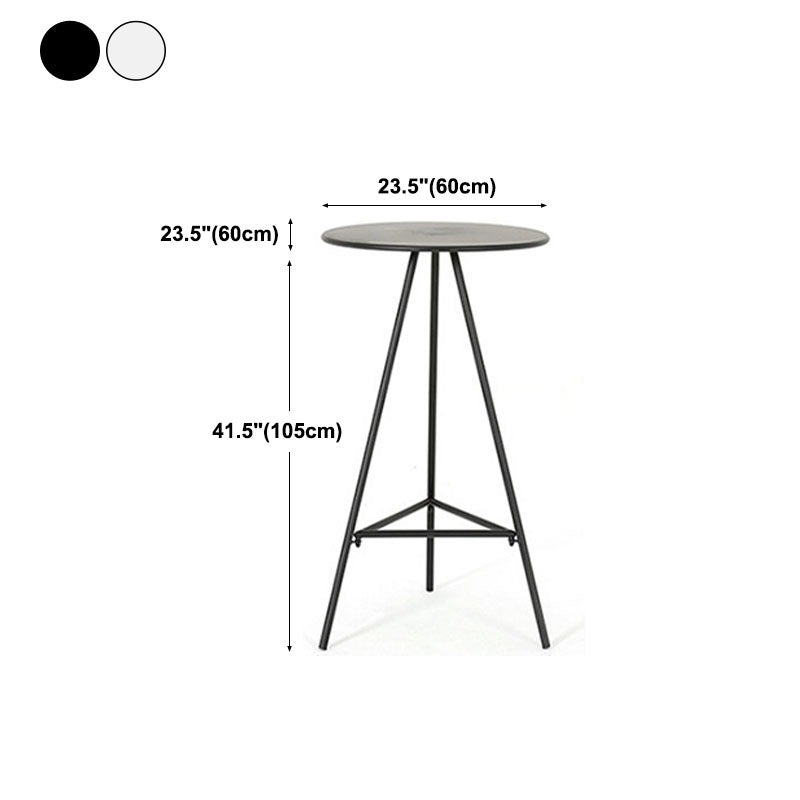 Industrial Style Iron Bar Table 23.62" Round Top Indoor Table with 3 Legs Clearhalo 'Bar Furniture' 'Bar Tables' 'bar_tables' 'furn' 'furn_bar_tables' 'Furniture' 'furniture_bar_tables' 'Kitchen & Dining Furniture' 'kitchen&dining_furn' 'kitchen' 4258182