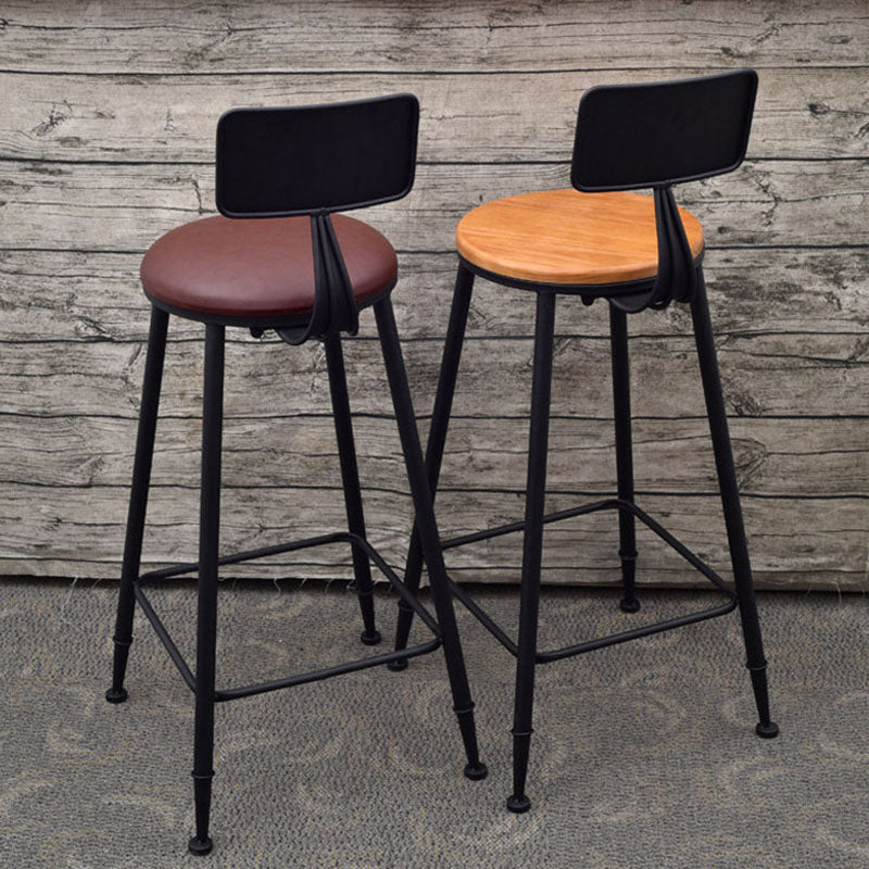 Industrial Black Iron Bar Table Natural Wood Round Top Indoor Bistro Table with Pedestal Clearhalo 'Bar Furniture' 'Bar Tables' 'bar_tables' 'furn' 'furn_bar_tables' 'Furniture' 'furniture_bar_tables' 'Kitchen & Dining Furniture' 'kitchen&dining_furn' 'kitchen' 4258186