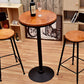 Industrial Black Iron Bar Table Natural Wood Round Top Indoor Bistro Table with Pedestal Clearhalo 'Bar Furniture' 'Bar Tables' 'bar_tables' 'furn' 'furn_bar_tables' 'Furniture' 'furniture_bar_tables' 'Kitchen & Dining Furniture' 'kitchen&dining_furn' 'kitchen' 4258191