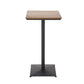 Industrial Black Iron Bar Table Wood 21.65" W Top Indoor Bistro Table with Pedestal 21.7"L x 21.7"W x 41.3"H Square Without Chairs Clearhalo 'Bar Furniture' 'Bar Tables' 'bar_tables' 'furn' 'furn_bar_tables' 'Furniture' 'furniture_bar_tables' 'Kitchen & Dining Furniture' 'kitchen&dining_furn' 'kitchen' 4258220