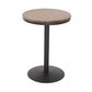 Industrial Black Iron Bar Table Wood 21.65" W Top Indoor Bistro Table with Pedestal 21.7"L x 21.7"W x 29.5"H Round Without Chairs Clearhalo 'Bar Furniture' 'Bar Tables' 'bar_tables' 'furn' 'furn_bar_tables' 'Furniture' 'furniture_bar_tables' 'Kitchen & Dining Furniture' 'kitchen&dining_furn' 'kitchen' 4258226