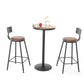 Industrial Black Iron Bar Table Wood 21.65" W Top Indoor Bistro Table with Pedestal Clearhalo 'Bar Furniture' 'Bar Tables' 'bar_tables' 'furn' 'furn_bar_tables' 'Furniture' 'furniture_bar_tables' 'Kitchen & Dining Furniture' 'kitchen&dining_furn' 'kitchen' 4258227