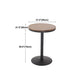 Industrial Black Iron Bar Table Wood 21.65" W Top Indoor Bistro Table with Pedestal Clearhalo 'Bar Furniture' 'Bar Tables' 'bar_tables' 'furn' 'furn_bar_tables' 'Furniture' 'furniture_bar_tables' 'Kitchen & Dining Furniture' 'kitchen&dining_furn' 'kitchen' 4258236