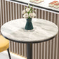 Industrial Metal Bar Table Faux Marble Round Top Indoor Bistro Table - 23"x41" Clearhalo 'Bar Furniture' 'Bar Tables' 'bar_tables' 'furn' 'furn_bar_tables' 'Furniture' 'furniture_bar_tables' 'Kitchen & Dining Furniture' 'kitchen&dining_furn' 'kitchen' 4258274