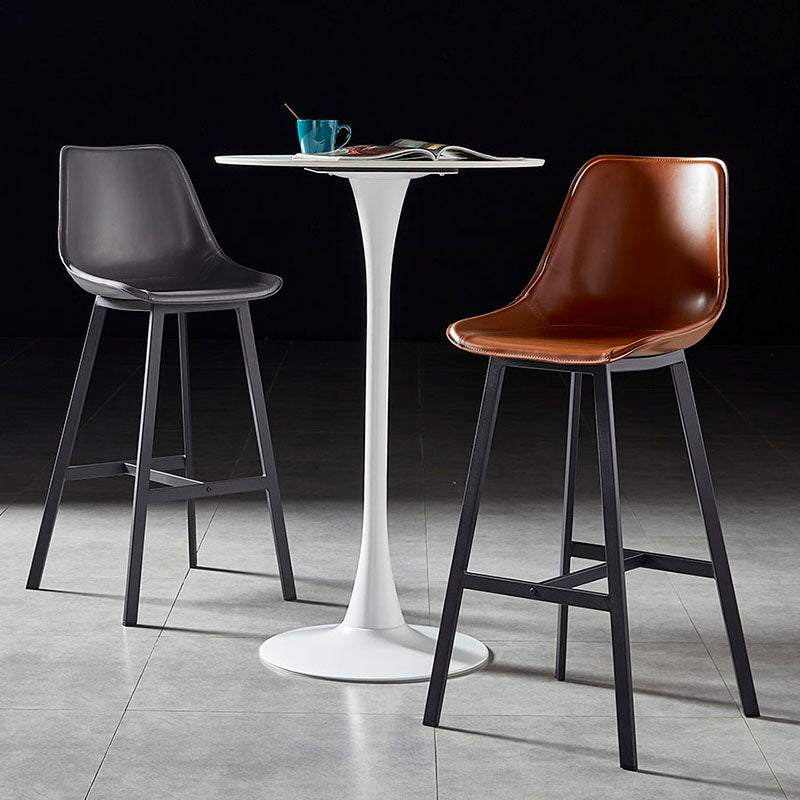 Industrial Metal Bar Table Faux Marble 27.56" Round Top Indoor Bistro Table Clearhalo 'Bar Furniture' 'Bar Tables' 'bar_tables' 'furn' 'furn_bar_tables' 'Furniture' 'furniture_bar_tables' 'Kitchen & Dining Furniture' 'kitchen&dining_furn' 'kitchen' 4258282