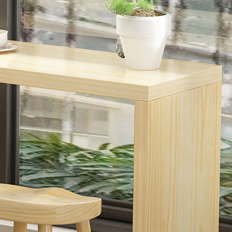 Industrial Natural Wood Bar Table Rectangle Top 41.34"H Indoor Bistro Table Clearhalo 'Bar Furniture' 'Bar Tables' 'bar_tables' 'furn' 'furn_bar_tables' 'Furniture' 'furniture_bar_tables' 'Kitchen & Dining Furniture' 'kitchen&dining_furn' 'kitchen' 4258295