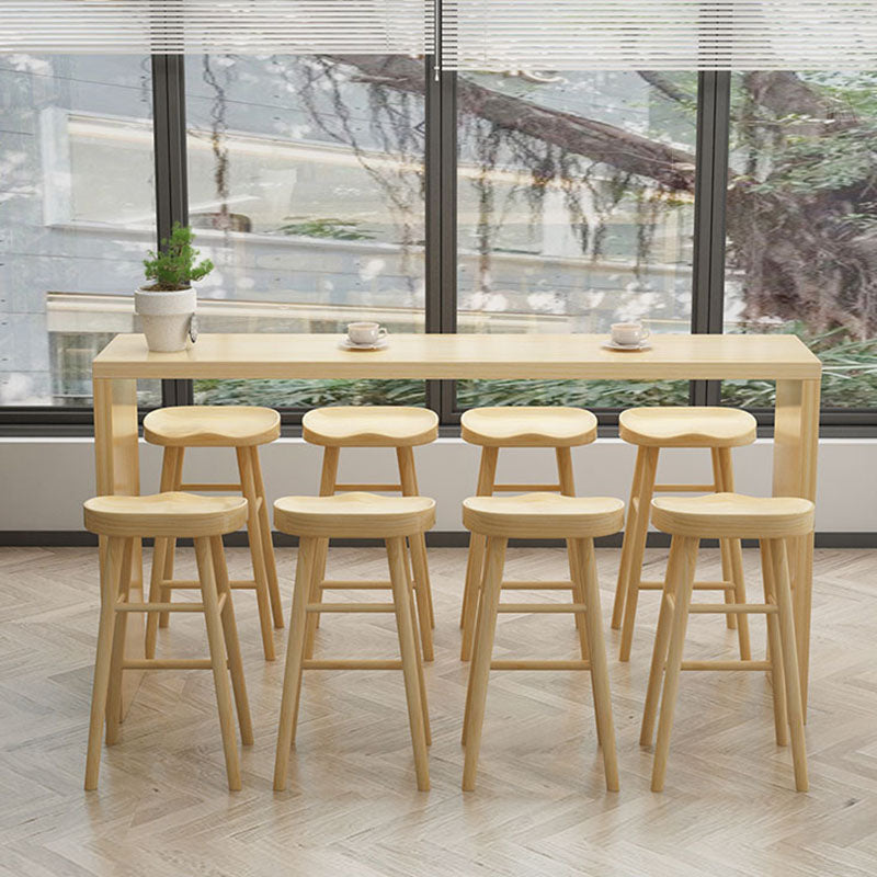 Industrial Natural Wood Bar Table Rectangle Top 41.34"H Indoor Bistro Table Clearhalo 'Bar Furniture' 'Bar Tables' 'bar_tables' 'furn' 'furn_bar_tables' 'Furniture' 'furniture_bar_tables' 'Kitchen & Dining Furniture' 'kitchen&dining_furn' 'kitchen' 4258300