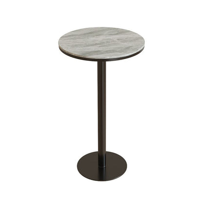 Industrial Metal Bar Table Faux Marble 23.6" Round Top Indoor Bistro Table Gray Without Chairs Clearhalo 'Bar Furniture' 'Bar Tables' 'bar_tables' 'furn' 'furn_bar_tables' 'Furniture' 'furniture_bar_tables' 'Kitchen & Dining Furniture' 'kitchen&dining_furn' 'kitchen' 4258310