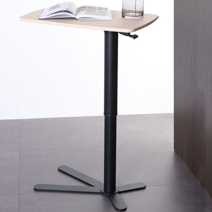 Industrial Style Metal Bar Table Rectangle Top Indoor Adjustable Height Bistro Table Black Natural Without Chairs Clearhalo 'Bar Furniture' 'Bar Tables' 'bar_tables' 'furn' 'furn_bar_tables' 'Furniture' 'furniture_bar_tables' 'Kitchen & Dining Furniture' 'kitchen&dining_furn' 'kitchen' 4258332