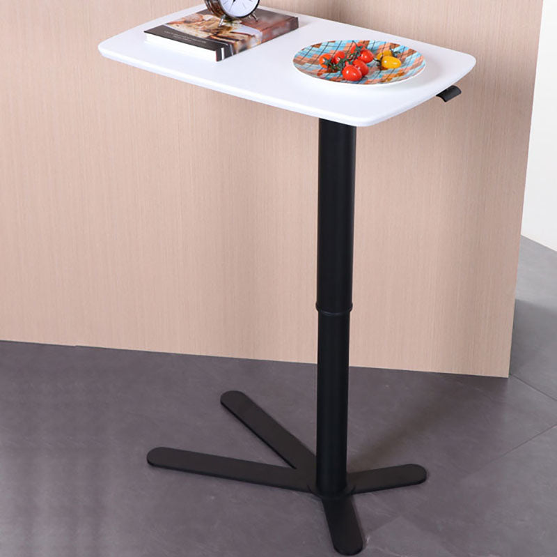 Industrial Style Metal Bar Table Rectangle Top Indoor Adjustable Height Bistro Table Black White Without Chairs Clearhalo 'Bar Furniture' 'Bar Tables' 'bar_tables' 'furn' 'furn_bar_tables' 'Furniture' 'furniture_bar_tables' 'Kitchen & Dining Furniture' 'kitchen&dining_furn' 'kitchen' 4258333