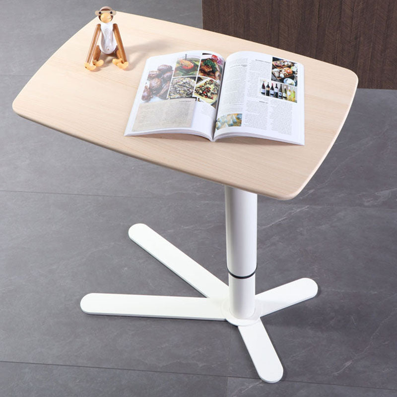 Industrial Style Metal Bar Table Rectangle Top Indoor Adjustable Height Bistro Table White Natural Without Chairs Clearhalo 'Bar Furniture' 'Bar Tables' 'bar_tables' 'furn' 'furn_bar_tables' 'Furniture' 'furniture_bar_tables' 'Kitchen & Dining Furniture' 'kitchen&dining_furn' 'kitchen' 4258334