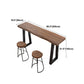 Industrial Brown Pine Bar Table Rectangle Black Double Pedestal Bistro Table (only table) Clearhalo 'Bar Furniture' 'Bar Tables' 'bar_tables' 'furn' 'furn_bar_tables' 'Furniture' 'furniture_bar_tables' 'Kitchen & Dining Furniture' 'kitchen&dining_furn' 'kitchen' 4258353