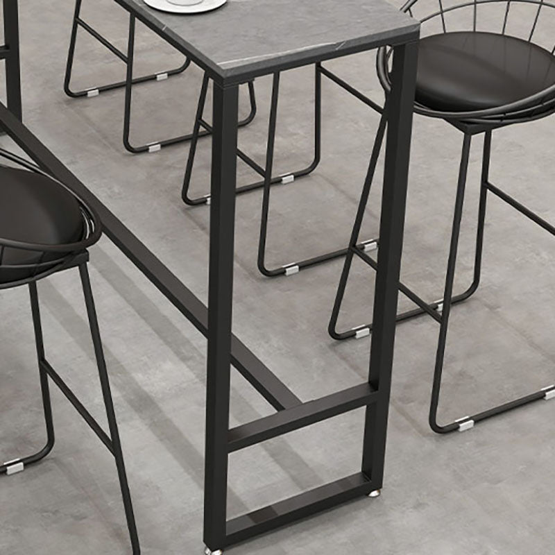 Industrial Rectangle Top Counter Table Marble Top 42-inch Height Bar Table Clearhalo 'Bar Furniture' 'Bar Tables' 'bar_tables' 'furn' 'furn_bar_tables' 'Furniture' 'furniture_bar_tables' 'Kitchen & Dining Furniture' 'kitchen&dining_furn' 'kitchen' 4258394