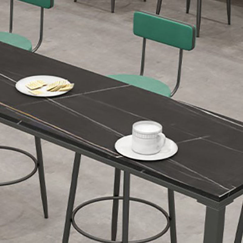 Industrial Rectangle Top Counter Table Marble Top 42-inch Height Bar Table Clearhalo 'Bar Furniture' 'Bar Tables' 'bar_tables' 'furn' 'furn_bar_tables' 'Furniture' 'furniture_bar_tables' 'Kitchen & Dining Furniture' 'kitchen&dining_furn' 'kitchen' 4258396