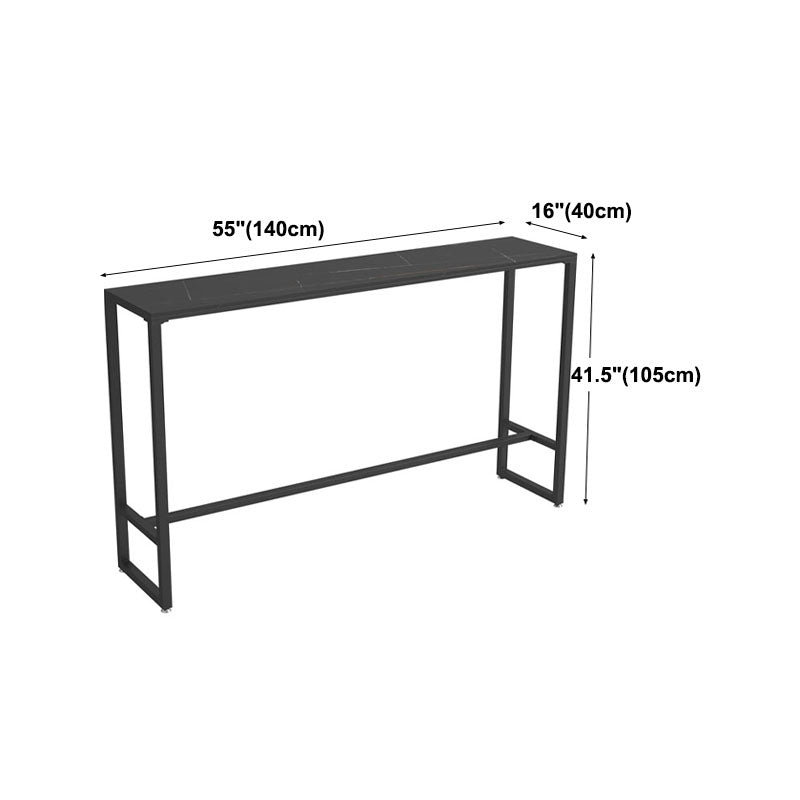 Industrial Rectangle Top Counter Table Marble Top 42-inch Height Bar Table Clearhalo 'Bar Furniture' 'Bar Tables' 'bar_tables' 'furn' 'furn_bar_tables' 'Furniture' 'furniture_bar_tables' 'Kitchen & Dining Furniture' 'kitchen&dining_furn' 'kitchen' 4258400