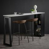 42-inch Height Cocktail Bar Table Industrial Style Metal Base Bar Height Storage Table Clearhalo 'Bar Furniture' 'Bar Tables' 'bar_tables' 'furn' 'furn_bar_tables' 'Furniture' 'furniture_bar_tables' 'Kitchen & Dining Furniture' 'kitchen&dining_furn' 'kitchen' 4258424