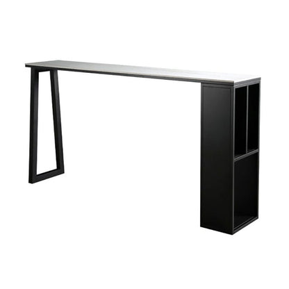 42-inch Height Cocktail Bar Table Industrial Style Metal Base Bar Height Storage Table Without Chairs Clearhalo 'Bar Furniture' 'Bar Tables' 'bar_tables' 'furn' 'furn_bar_tables' 'Furniture' 'furniture_bar_tables' 'Kitchen & Dining Furniture' 'kitchen&dining_furn' 'kitchen' 4258428