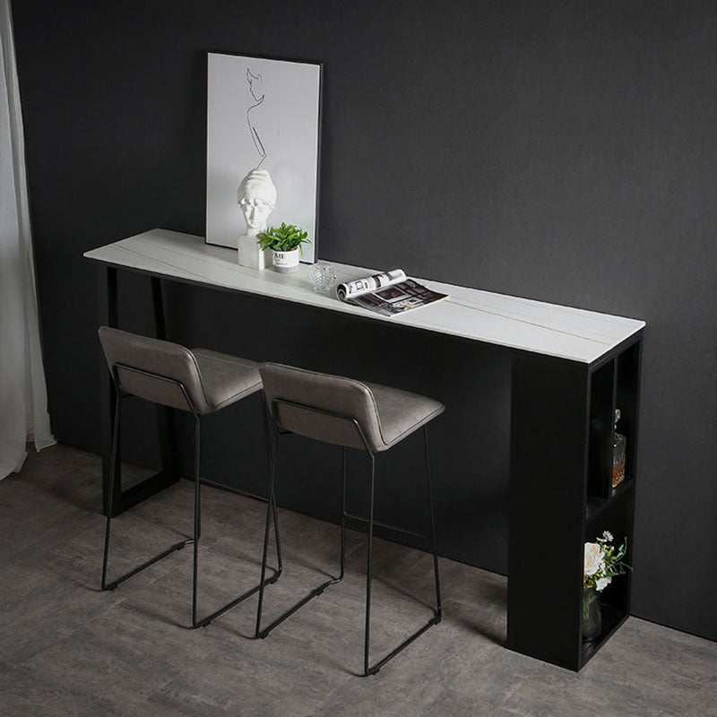 42-inch Height Cocktail Bar Table Industrial Style Metal Base Bar Height Storage Table Clearhalo 'Bar Furniture' 'Bar Tables' 'bar_tables' 'furn' 'furn_bar_tables' 'Furniture' 'furniture_bar_tables' 'Kitchen & Dining Furniture' 'kitchen&dining_furn' 'kitchen' 4258433