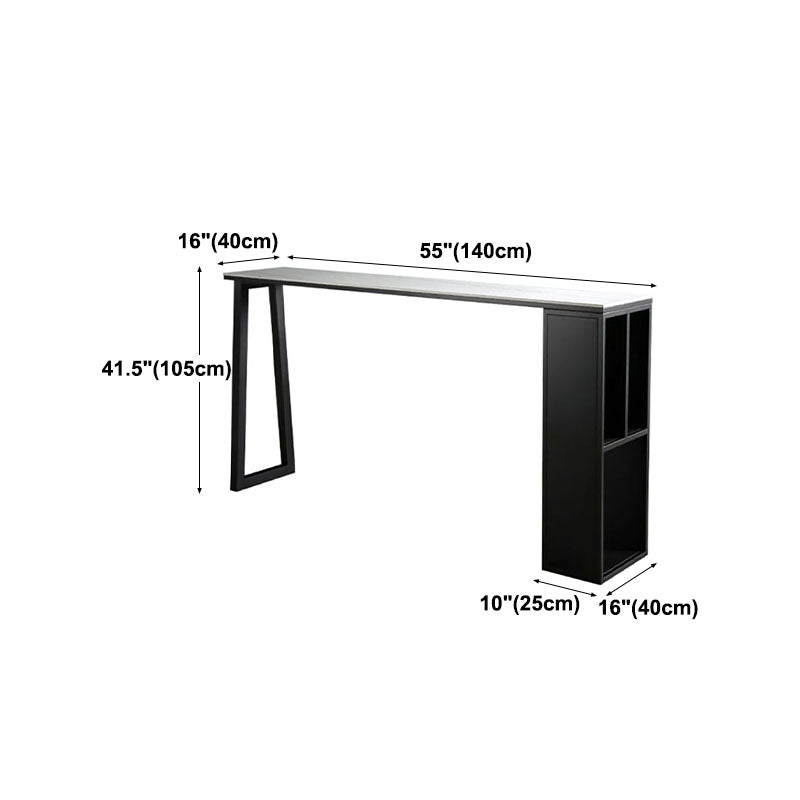 42-inch Height Cocktail Bar Table Industrial Style Metal Base Bar Height Storage Table Clearhalo 'Bar Furniture' 'Bar Tables' 'bar_tables' 'furn' 'furn_bar_tables' 'Furniture' 'furniture_bar_tables' 'Kitchen & Dining Furniture' 'kitchen&dining_furn' 'kitchen' 4258439