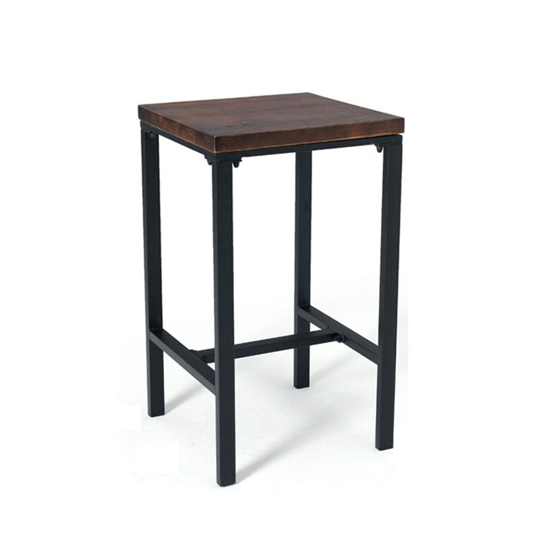 Square Wood Top Counter Table Metal Black Legs 42-inch Height Bar Table Without Chairs Clearhalo 'Bar Furniture' 'Bar Tables' 'bar_tables' 'furn' 'furn_bar_tables' 'Furniture' 'furniture_bar_tables' 'Kitchen & Dining Furniture' 'kitchen&dining_furn' 'kitchen' 4258464