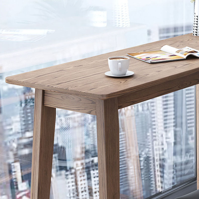 Industrial Style Natural Wood Bar Table Rectangle Top Indoor 41.34"H Bistro Table Clearhalo 'Bar Furniture' 'Bar Tables' 'bar_tables' 'furn' 'furn_bar_tables' 'Furniture' 'furniture_bar_tables' 'Kitchen & Dining Furniture' 'kitchen&dining_furn' 'kitchen' 4258492