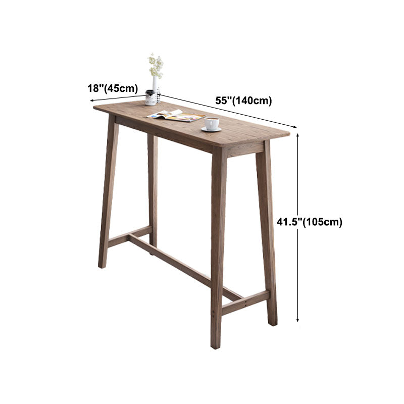 Industrial Style Natural Wood Bar Table Rectangle Top Indoor 41.34"H Bistro Table Clearhalo 'Bar Furniture' 'Bar Tables' 'bar_tables' 'furn' 'furn_bar_tables' 'Furniture' 'furniture_bar_tables' 'Kitchen & Dining Furniture' 'kitchen&dining_furn' 'kitchen' 4258499