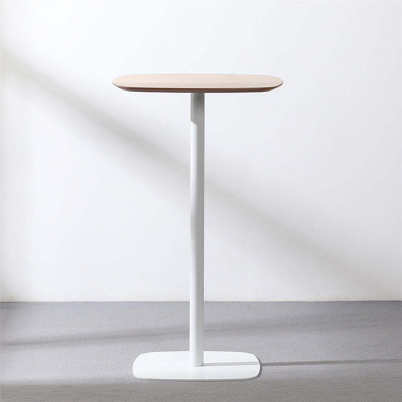 Industrial Style Bar Table Wood and Metal Pub Table- 41"H X 24"W White-Brown Without Chairs Clearhalo 'Bar Furniture' 'Bar Tables' 'bar_tables' 'furn' 'furn_bar_tables' 'Furniture' 'furniture_bar_tables' 'Kitchen & Dining Furniture' 'kitchen&dining_furn' 'kitchen' 4258502