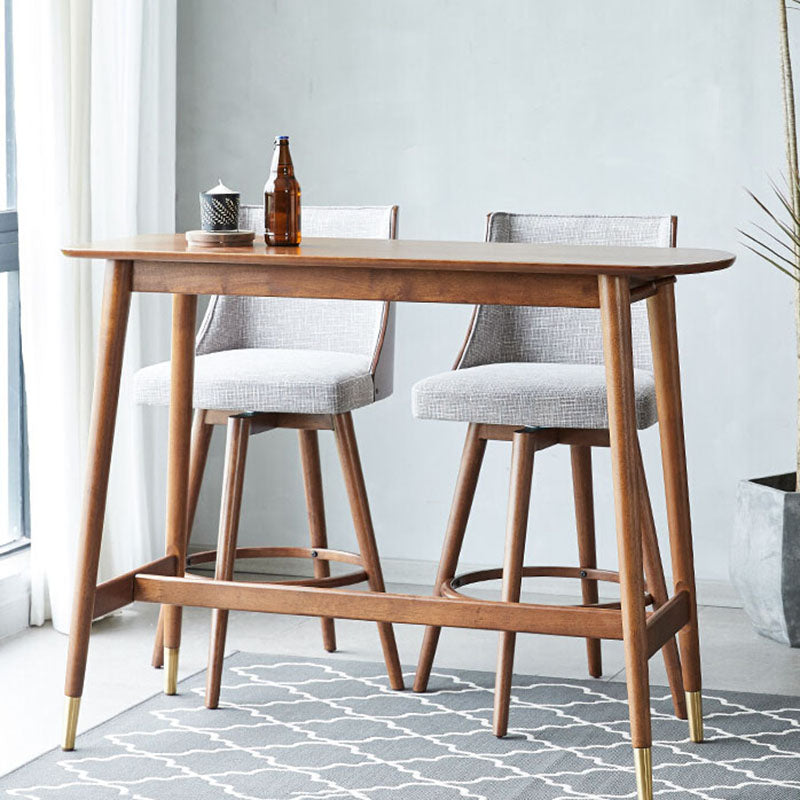 Industrial Style Natural Wood Bar Table Oval Top Indoor 40.75"H Bistro Table Clearhalo 'Bar Furniture' 'Bar Tables' 'bar_tables' 'furn' 'furn_bar_tables' 'Furniture' 'furniture_bar_tables' 'Kitchen & Dining Furniture' 'kitchen&dining_furn' 'kitchen' 4258515