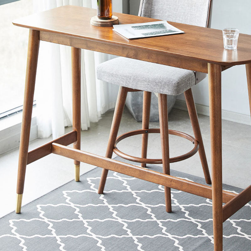 Industrial Style Natural Wood Bar Table Oval Top Indoor 40.75"H Bistro Table Clearhalo 'Bar Furniture' 'Bar Tables' 'bar_tables' 'furn' 'furn_bar_tables' 'Furniture' 'furniture_bar_tables' 'Kitchen & Dining Furniture' 'kitchen&dining_furn' 'kitchen' 4258518