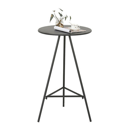 Industrial Style Iron Bar Table 23.6" Round Top Indoor Table with 3 Legs Black Without Chairs Clearhalo 'Bar Furniture' 'Bar Tables' 'bar_tables' 'furn' 'furn_bar_tables' 'Furniture' 'furniture_bar_tables' 'Kitchen & Dining Furniture' 'kitchen&dining_furn' 'kitchen' 4258534