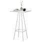 Industrial Style Iron Bar Table Square Top Indoor 4 Legs Bistro Table - 23"W x 41"H White Without Chairs Clearhalo 'Bar Furniture' 'Bar Tables' 'bar_tables' 'furn' 'furn_bar_tables' 'Furniture' 'furniture_bar_tables' 'Kitchen & Dining Furniture' 'kitchen&dining_furn' 'kitchen' 4258544
