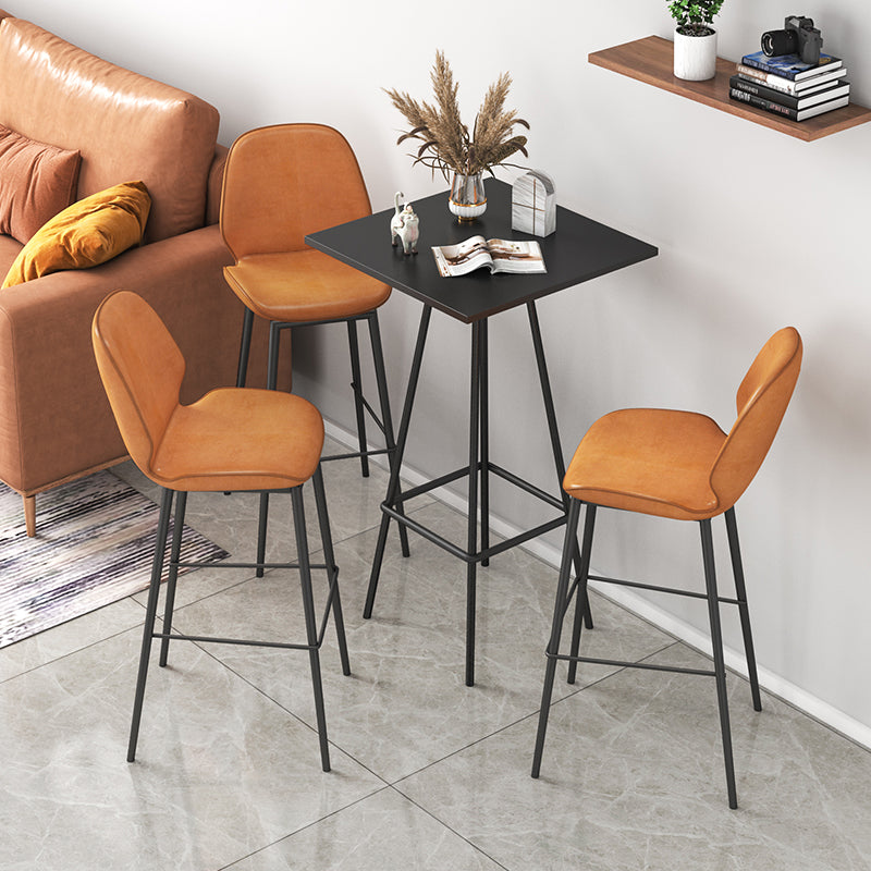 Industrial Style Iron Bar Table Square Top Indoor 4 Legs Bistro Table - 23"W x 41"H Clearhalo 'Bar Furniture' 'Bar Tables' 'bar_tables' 'furn' 'furn_bar_tables' 'Furniture' 'furniture_bar_tables' 'Kitchen & Dining Furniture' 'kitchen&dining_furn' 'kitchen' 4258545