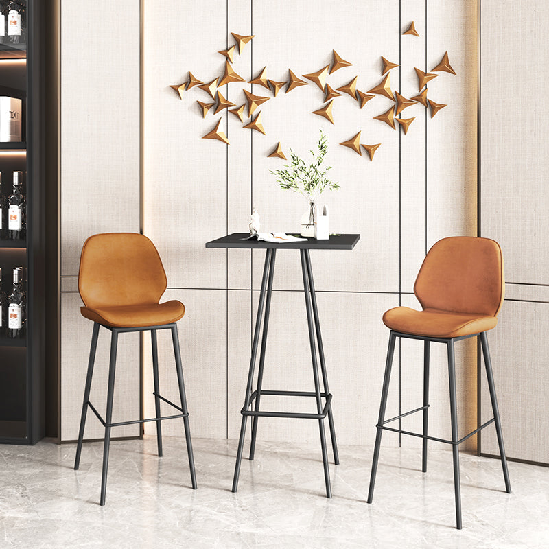 Industrial Style Iron Bar Table Square Top Indoor 4 Legs Bistro Table - 23"W x 41"H Clearhalo 'Bar Furniture' 'Bar Tables' 'bar_tables' 'furn' 'furn_bar_tables' 'Furniture' 'furniture_bar_tables' 'Kitchen & Dining Furniture' 'kitchen&dining_furn' 'kitchen' 4258547