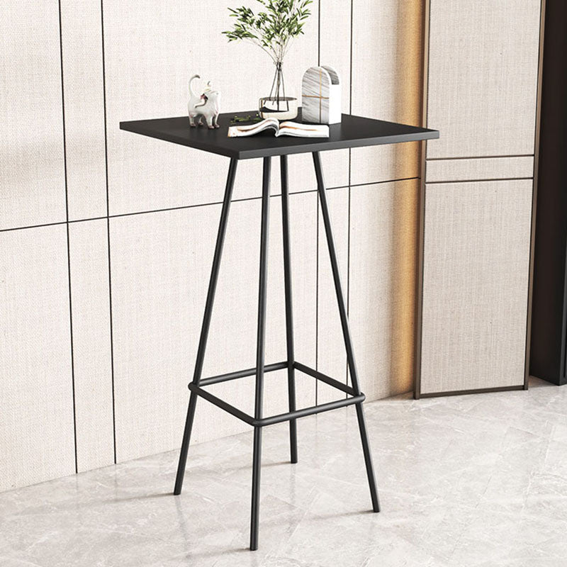 Industrial Style Iron Bar Table Square Top Indoor 4 Legs Bistro Table - 23"W x 41"H Clearhalo 'Bar Furniture' 'Bar Tables' 'bar_tables' 'furn' 'furn_bar_tables' 'Furniture' 'furniture_bar_tables' 'Kitchen & Dining Furniture' 'kitchen&dining_furn' 'kitchen' 4258554