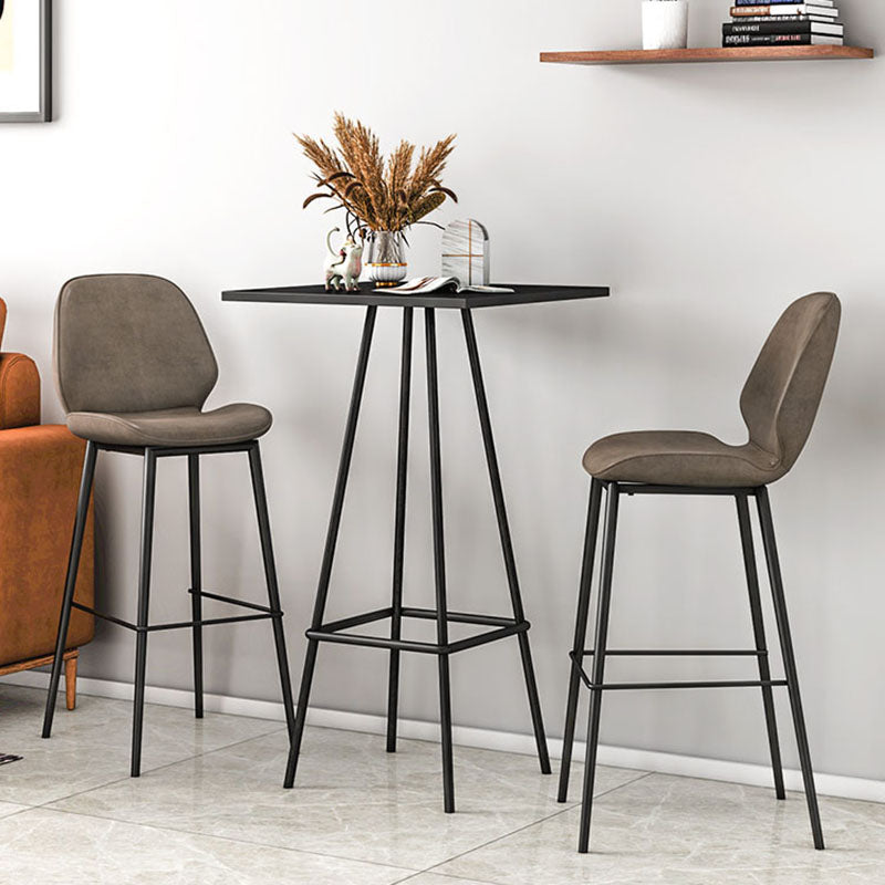 Industrial Style Iron Bar Table Square Top Indoor 4 Legs Bistro Table - 23"W x 41"H Clearhalo 'Bar Furniture' 'Bar Tables' 'bar_tables' 'furn' 'furn_bar_tables' 'Furniture' 'furniture_bar_tables' 'Kitchen & Dining Furniture' 'kitchen&dining_furn' 'kitchen' 4258555