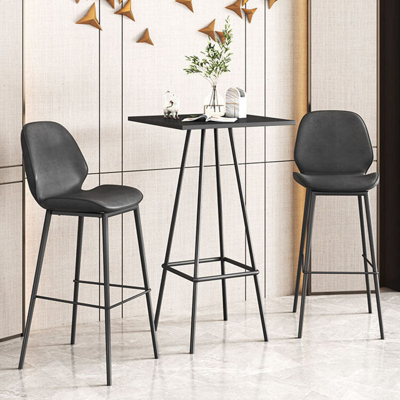 Industrial Style Iron Bar Table Square Top Indoor 4 Legs Bistro Table - 23"W x 41"H Clearhalo 'Bar Furniture' 'Bar Tables' 'bar_tables' 'furn' 'furn_bar_tables' 'Furniture' 'furniture_bar_tables' 'Kitchen & Dining Furniture' 'kitchen&dining_furn' 'kitchen' 4258556