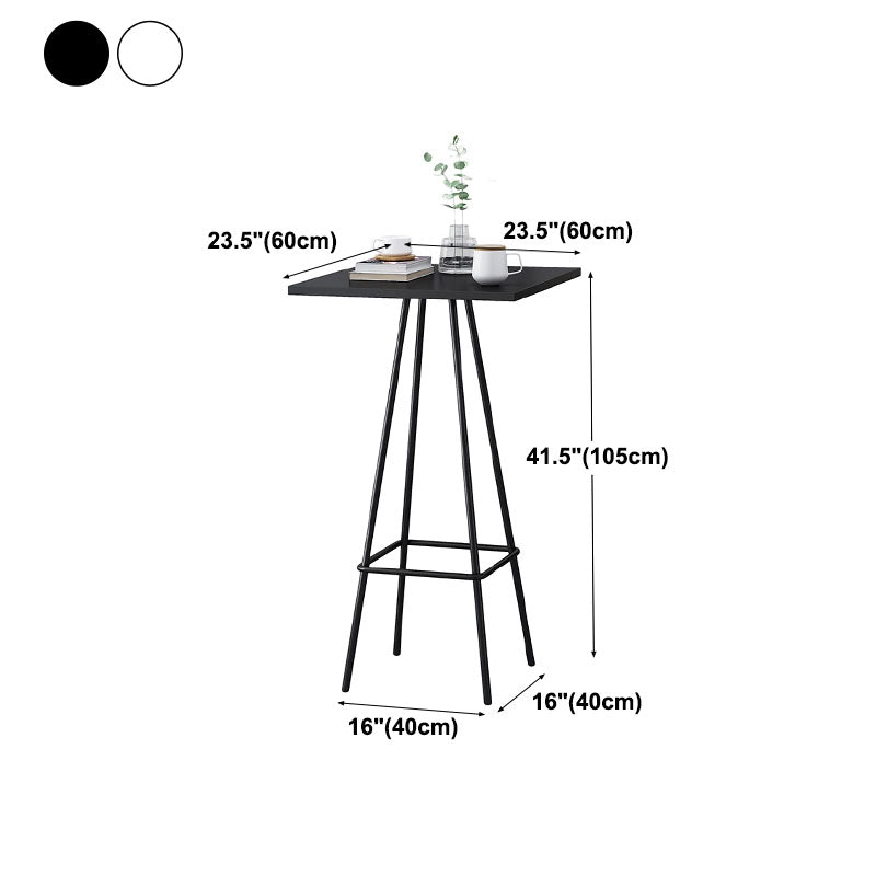 Industrial Style Iron Bar Table Square Top Indoor 4 Legs Bistro Table - 23"W x 41"H Clearhalo 'Bar Furniture' 'Bar Tables' 'bar_tables' 'furn' 'furn_bar_tables' 'Furniture' 'furniture_bar_tables' 'Kitchen & Dining Furniture' 'kitchen&dining_furn' 'kitchen' 4258559
